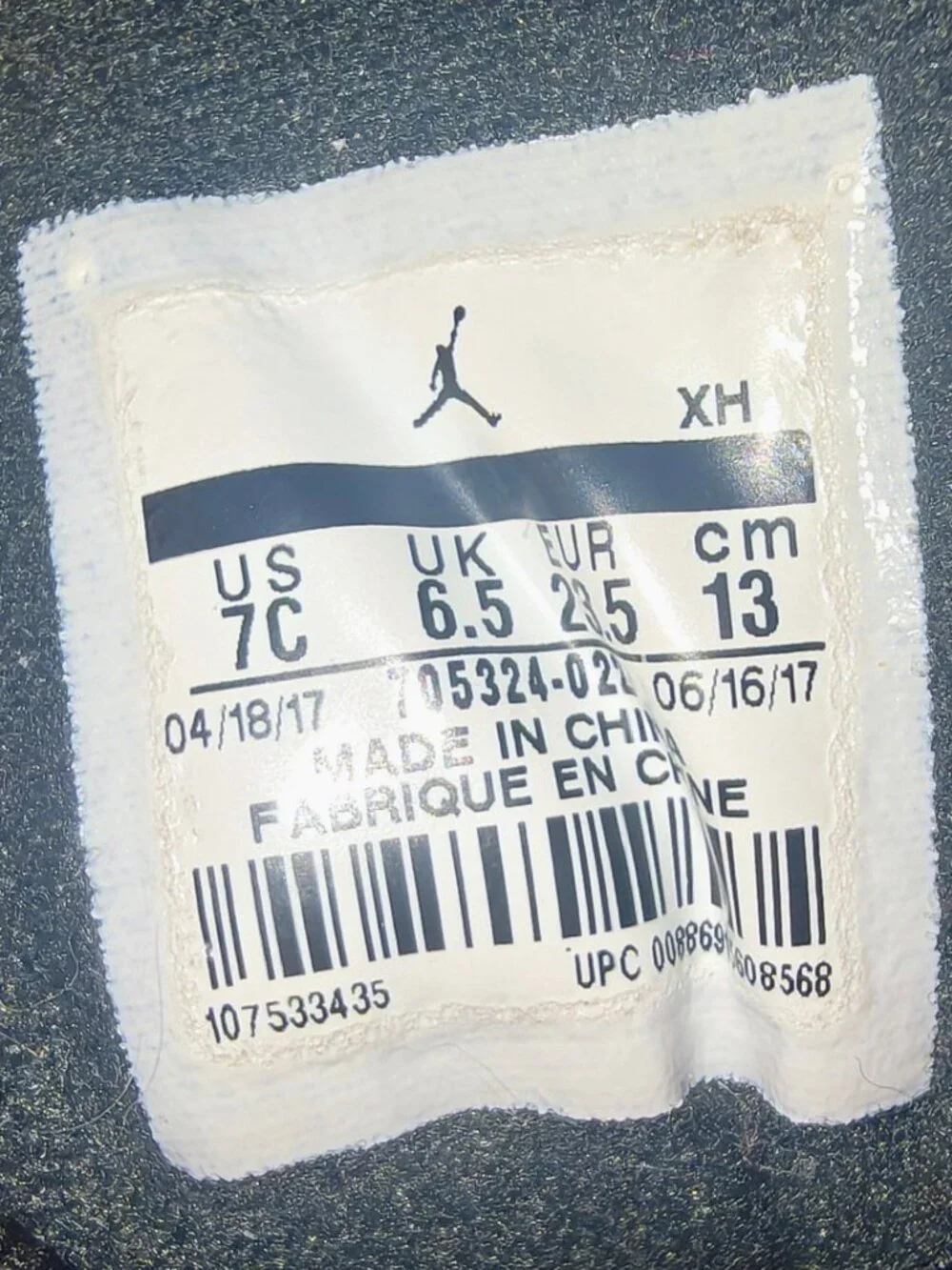 Nike Air Jordan Toddler Shoes 7C Black Leather Fuzzy Fabric